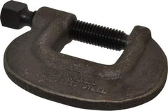 Wilton - Extra Heavy-Duty 1-3/4" Max Opening, 1-3/16" Throat Depth, Forged Steel Standard C-Clamp - 8,750 Lb Capacity, 0" Min Opening, Standard Throat Depth, Cold Drawn Steel Screw - Americas Industrial Supply