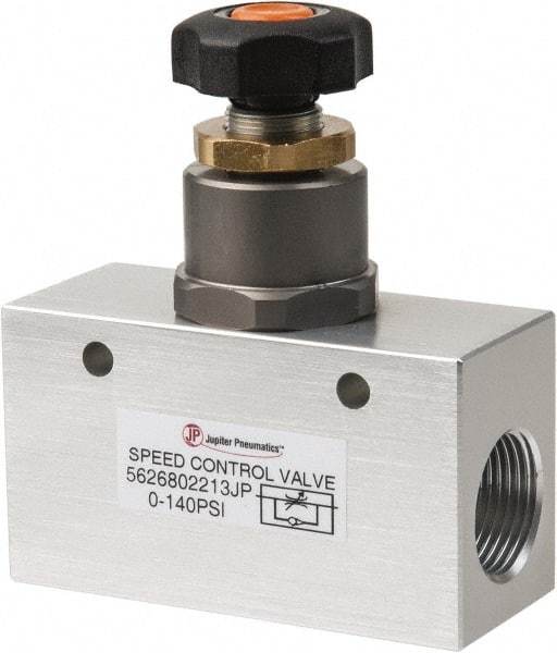 PRO-SOURCE - 3/4" NPT Inline Speed Control Valve - 0 to 140.78 psi & Aluminum Alloy Material - Americas Industrial Supply