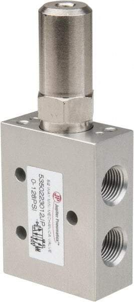 PRO-SOURCE - 1/8" NPT 5-Way, 2 Position Mini Mechanical Valve - 0.34 CV Rate, 9 CFM, 127.98 Max psi, Air Pilot/Spring Actuator - Americas Industrial Supply