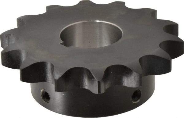 Browning - 14 Teeth, 3/4" Chain Pitch, Chain Size 60, Finished Bore Sprocket - 1-1/4" Bore Diam, 3.371" Pitch Diam, 3.74" Outside Diam - Americas Industrial Supply