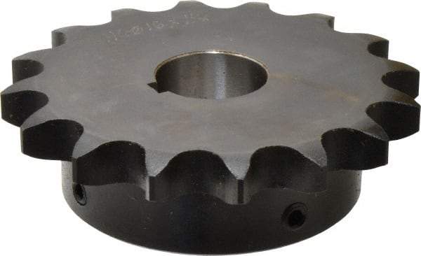 Browning - 16 Teeth, 3/4" Chain Pitch, Chain Size 60, Finished Bore Sprocket - 1-1/8" Bore Diam, 3-27/32" Pitch Diam, 4.22" Outside Diam - Americas Industrial Supply