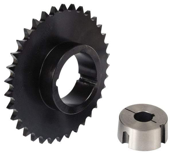 Browning - 14 Teeth, 5/8" Chain Pitch, Chain Size 50, TB Bushed Sprocket - 2.809" Pitch Diam, 3.11" Outside Diam - Americas Industrial Supply