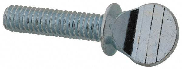 Value Collection - 5/16-18 Oval Shoulder Steel Thumb Screw - 1-1/4" OAL, 0.67" Head Height, Zinc-Plated Finish - Americas Industrial Supply