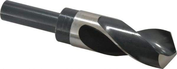 Precision Twist Drill - 1-5/16" Drill, 118° Point, High Speed Steel Silver Deming & Reduced Shank Drill Bit - Bright Finish, 6" OAL, Straight Shank, 3" Flute Length, Right Hand Cut, Standard Point, Spiral Flute, Regular Spiral - Americas Industrial Supply