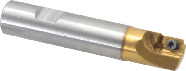 Superbee - 0.01 to 0.06 Inch Cutting Radius, 3/4 Inch Cutter Diameter, 1 Style EM 15 Insert, 3/4 Inch Shank Diameter, Indexable Concave Radius Cutter - 4 Inch Overall Length - Americas Industrial Supply