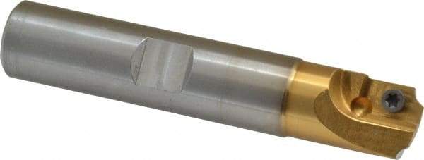 Superbee - 0.07 to 0.125 Inch Cutting Radius, 3/4 Inch Cutter Diameter, 1 Style EM 15 Insert, 3/4 Inch Shank Diameter, Indexable Concave Radius Cutter - 4 Inch Overall Length - Americas Industrial Supply