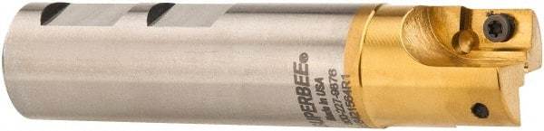 Superbee - 0.007 to 0.06 Inch Cutting Radius, 1 Inch Cutter Diameter, 2 Style EM15 Inserts, 1 Inch Shank Diameter, Indexable Convex Radius Cutter - 4.5 Inch Overall Length - Americas Industrial Supply