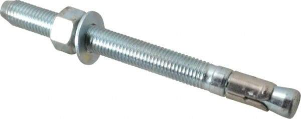 Powers Fasteners - 3/4" Diam, 3/4" Drill, 8-1/2" OAL, 2-3/4" Min Embedment Wedge Expansion Concrete Anchor - Stainless Steel (Clip)/Steel (Body), Zinc-Plated Finish, Hex Nut Head, Hex Drive, 6-1/4" Thread Length - Americas Industrial Supply