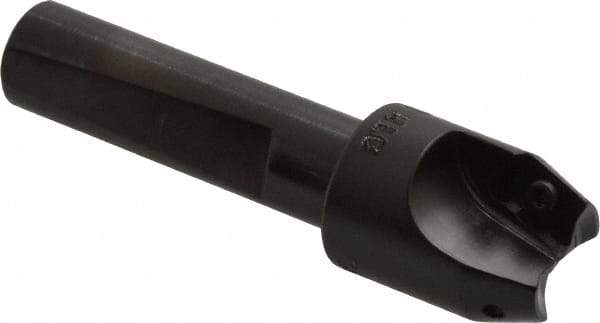 Kyocera - 20° Lead Angle, 9/16" Max Cut Diam, 9/16" Min Cut Diam, 0.33" Max Depth of Cut, Indexable Chamfer and Angle End Mill - 2 Inserts, XPMT 0902.. Insert Style, 2.78" Overall Length, Straight Shank - Americas Industrial Supply