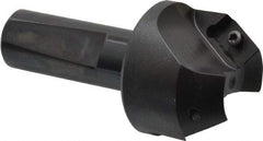 Kyocera - 35° Lead Angle, 1" Max Cut Diam, 1" Min Cut Diam, 0.472" Max Depth of Cut, Indexable Chamfer and Angle End Mill - 2 Inserts, XPMT 15T3.. Insert Style, 3.15" Overall Length, Straight Shank - Americas Industrial Supply
