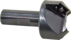Kyocera - 45° Lead Angle, 1" Max Cut Diam, 1" Min Cut Diam, 0.4" Max Depth of Cut, Indexable Chamfer and Angle End Mill - 2 Inserts, XPMT 15T3.. Insert Style, 3.15" Overall Length, Straight Shank - Americas Industrial Supply
