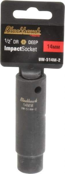 Blackhawk by Proto - 1/2" Drive 14mm Deep Impact Socket - 6 Points, 3-5/16" OAL - Americas Industrial Supply