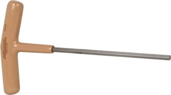Paramount - 4mm Hex, T-Handle Cushion Grip, Hex Key - 6" OAL, Steel, Metric System of Measurement - Americas Industrial Supply