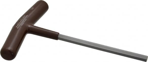 Paramount - 1/4" Hex, T-Handle Cushion Grip, Hex Key - 6" OAL, Steel, Inch System of Measurement - Americas Industrial Supply