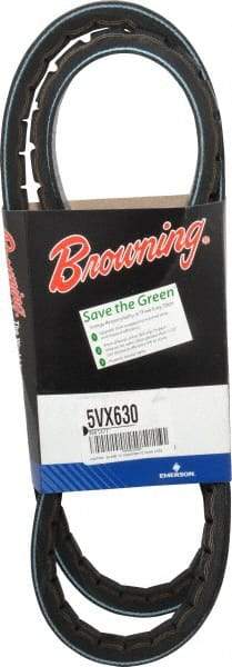 Browning - Section 5VX, 5/8" Wide, 63" Outside Length, Gripnotch V-Belt - Rubber Compound, 358 Gripnotch, No. 5VX630 - Americas Industrial Supply