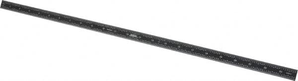 SPI - 24" Long, 1/100, 1/64, 1/32, 1/10" Graduation, Flexible Steel Rule - 5R Graduation Style, 3/4" Wide, Black, Black Chrome Finish - Americas Industrial Supply