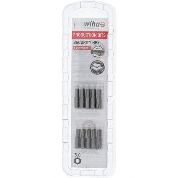 Wiha - 5mm Hex Screwdriver Bit - 1/4" Drive, 1" OAL - Americas Industrial Supply