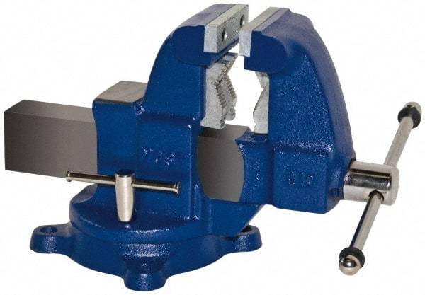Yost Vises - 3-1/2" Jaw Width x 4" Jaw Opening Capacity, 4-1/2" Throat Depth, Bench & Pipe Combination Vise - 1/8 to 2-1/2" Pipe Capacity, Swivel Base, Bolt Down Attachment, Ductile Iron - Americas Industrial Supply