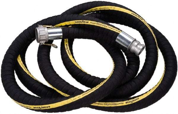 Alliance Hose & Rubber - 2" ID x 2.43" OD x 25' OAL, Cam & Groove Petroleum Transfer Hose - 250 Max Working psi, -40 to 200°F, 2" Bend Radius, 2" Fitting, Black - Americas Industrial Supply