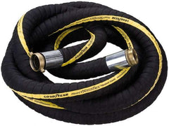 Alliance Hose & Rubber - 2" ID x 2.43" OD x 25' OAL, Male x Female Petroleum Transfer Hose - 250 Max Working psi, -40 to 200°F, 2" Bend Radius, 2" Fitting, Black - Americas Industrial Supply
