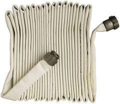 Alliance Hose & Rubber - 1-1/2" ID x 1-11/16" OD, 250 Working psi, White Polyurethane Tube, Polyester Jacket Fire Hose - 75' Long - Americas Industrial Supply