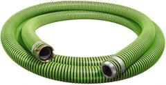 Alliance Hose & Rubber - -40 to 180°F, 2" Inside x 2.4" Outside Diam, Thermoplastic Rubber with Polyethylene Helix Liquid Suction & Discharge Hose - Green & Black, 20' Long, 29 Vacuum Rating, 50 psi Working & 150 psi Brust Pressure - Americas Industrial Supply