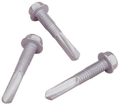 Elco - 1/4", Hex Washer Head, Hex Drive, 5" Length Under Head, #5 Point, Self Drilling Screw - Steel - Americas Industrial Supply