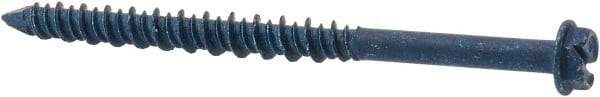 Elco - 3/16" Diam, 2-3/4" Length Under Head, Hex Drive, Concrete Screw & Masonry Fastener - Steel, Blue StalGard Finish, Includes 5/16" Drill Bit - Americas Industrial Supply