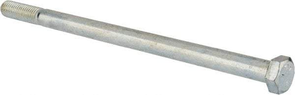 Value Collection - 1/2-13 UNC, 9" Length Under Head Hex Head Cap Screw - Partially Threaded, Grade 5 Steel, Zinc-Plated Finish, 3/4" Hex - Americas Industrial Supply