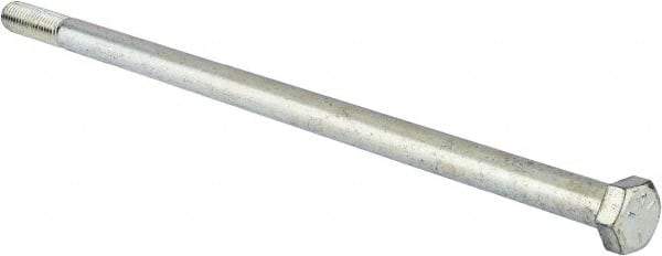 Value Collection - 1/2-13 UNC, 12" Length Under Head Hex Head Cap Screw - Partially Threaded, Grade 5 Steel, Zinc-Plated Finish, 3/4" Hex - Americas Industrial Supply