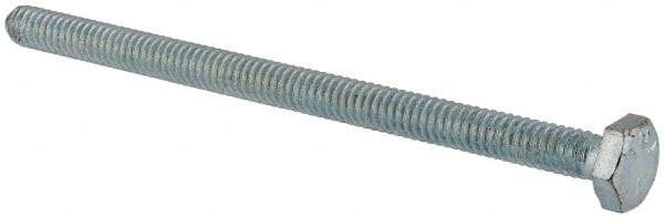 Made in USA - 1/4-20 UNC, 4" Length Under Head Hex Head Cap Screw - Fully Threaded, Grade 5 Steel, Zinc-Plated Finish, 7/16" Hex - Americas Industrial Supply
