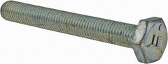 Made in USA - 1/4-28 UNF, 2" Length Under Head Hex Head Cap Screw - Fully Threaded, Grade 5 Steel, Zinc-Plated Finish, 7/16" Hex - Americas Industrial Supply