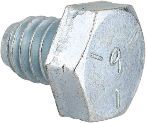 Made in North America - 5/16-18 UNC, 3/8" Length Under Head Hex Head Cap Screw - Fully Threaded, Grade 5 Steel, Zinc-Plated Finish, 1/2" Hex - Americas Industrial Supply