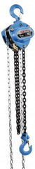 Value Collection - 6,000 Lb Lifting Capacity, 20' Lift Height, Hand Hoist - Made from Chain, 84' Overhaul to Lift 1', 84 Lb Avg Pull to Lift Rated Load, 1 Chain - Americas Industrial Supply