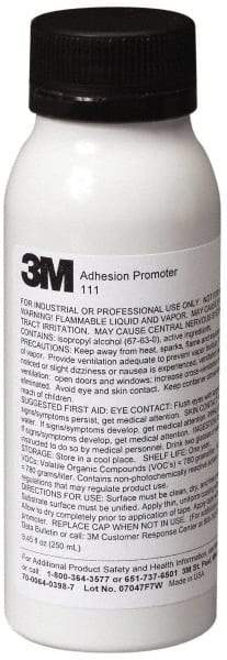 3M - 250 mL, Clear Adhesive Primer - For Use with 3M Tapes, VHB Tape - Americas Industrial Supply