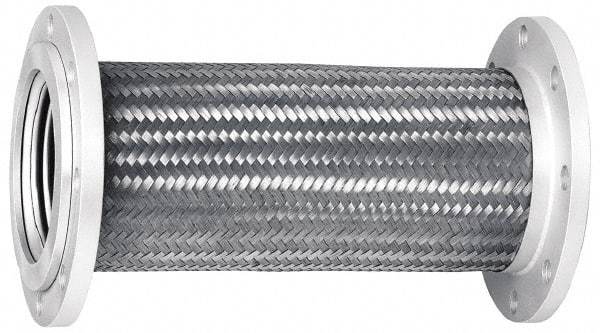 Mason Ind. - 8" Pipe, Braided Stainless Steel Single Arch Hose Pipe Expansion Joint - 24" Long, 180 Max psi, Flanged - Americas Industrial Supply
