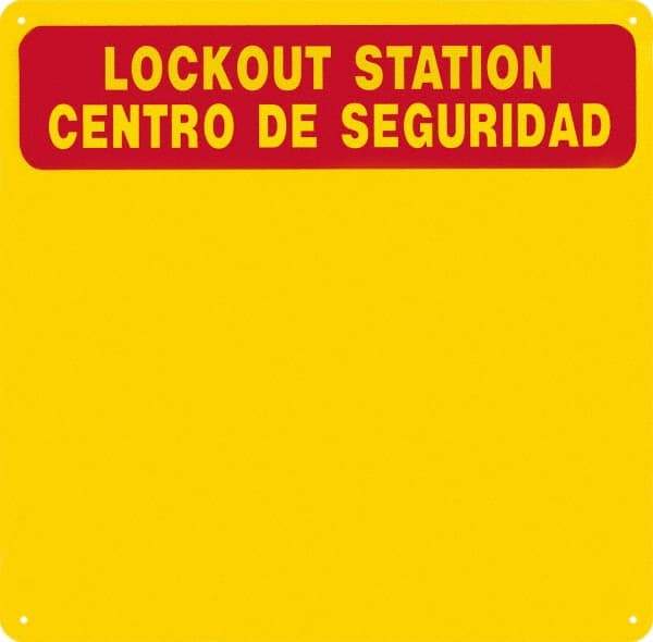 NMC - 1 Piece, Empty Plexiglass Backboard - 14 Inch Wide x 14 Inch High, Yellow and Yellow on Red - Americas Industrial Supply