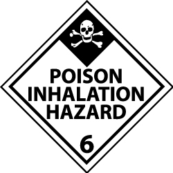 NMC - Accident Prevention Label - Legend: Poison Inhalation Hazard, English, Black & White, 4" Long x 4" High, Sign Muscle Finish - Americas Industrial Supply