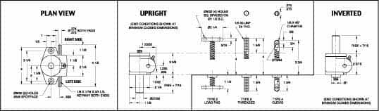 Joyce/Dayton - 1 Ton Capacity, 3" Lift Height, Upright Mechanical Screw Actuator - Clevis End - Americas Industrial Supply