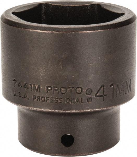 Proto - 1/2" Drive 41mm Standard Impact Socket - 6 Points, 2-3/8" OAL - Americas Industrial Supply
