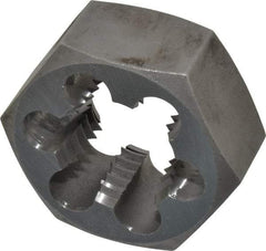 Interstate - 1-1/4 - 7 UNC Thread, 2-3/16" Hex, Left Hand Thread, Hex Rethreading Die - Carbon Steel, 1" Thick - Exact Industrial Supply