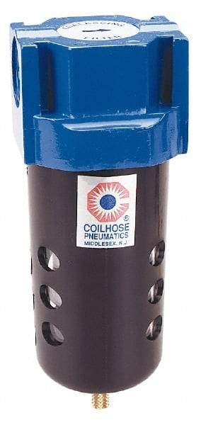 Coilhose Pneumatics - 3/8" Port Coalescing Filter - Polycarbonate Bowl, 0.3 Micron Rating, 7-1/2" High - Americas Industrial Supply