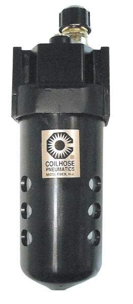 Coilhose Pneumatics - 1/2 NPT Port, 250 Max psi, Standard Lubricator - Metal Bowl with Sight Glass, Cast Aluminum Body, 160 CFM, 250°F Max, 2-3/4" Wide x 8" High - Americas Industrial Supply