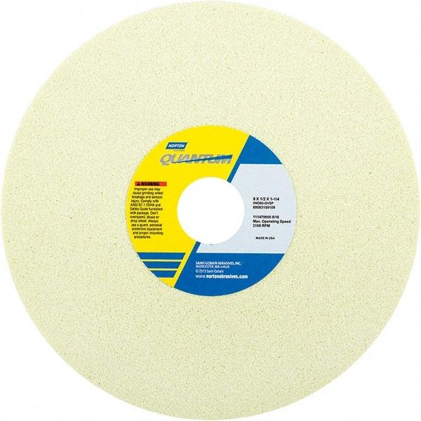 Norton - 8" Diam x 1-1/4" Hole x 1/2" Thick, G Hardness, 60 Grit Surface Grinding Wheel - Ceramic, Type 1, Medium Grade, 3,105 Max RPM - Americas Industrial Supply
