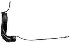 Coilhose Pneumatics - 3/8" ID, 3/8 Thread, 50' Long, Neon Green Polyurethane Coiled & Self Storing Hose - 115 Max psi, Male Swivel x Male Swivel with Strain Relief - Americas Industrial Supply