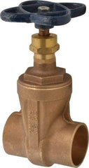 NIBCO - 2" Pipe, Class 125, Soldered Bronze Solid Wedge Stem Gate Valve - 200 WOG, 125 WSP, Screw-In Bonnet - Americas Industrial Supply