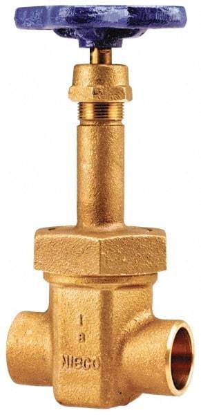 NIBCO - 3" Pipe, Class 150, Soldered Bronze Solid Wedge Rising Stem Gate Valve with Oxygen Service - 300 WOG, 150 WSP, Bolted Bonnet - Americas Industrial Supply