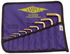 Ampco - 10 Piece L-Key Hex Key Set - Hex Range 1/16 to 3/8", Beryllium Copper - Americas Industrial Supply