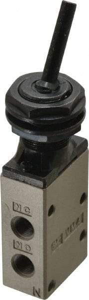 SMC PNEUMATICS - 0.38 CV Rate, 1/4" NPT Inlet Mechanical Valve - 3 Way, 3 Ports, Toggle Lever - Americas Industrial Supply