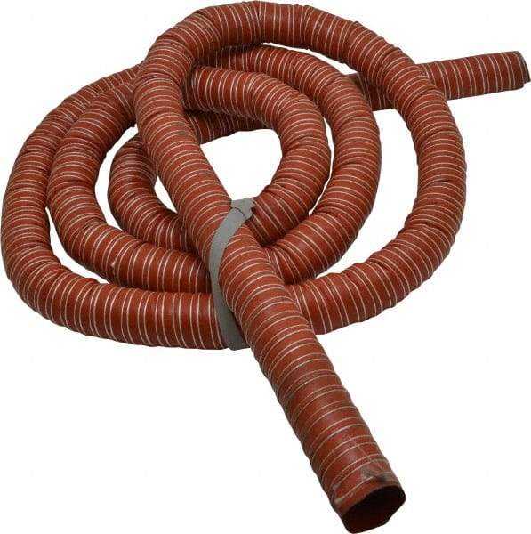 Hi-Tech Duravent - 1-1/2" ID, 16 Hg Vac Rating, 34 psi, Fiberglass Vacuum & Duct Hose - 12' Long, Brick Red, 1-1/2" Bend Radius, -75 to 500°F (Intermittent to 600) - Americas Industrial Supply